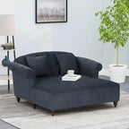 66 Upholstered Loveseat Chaise Lounge Chair with Birch Legs