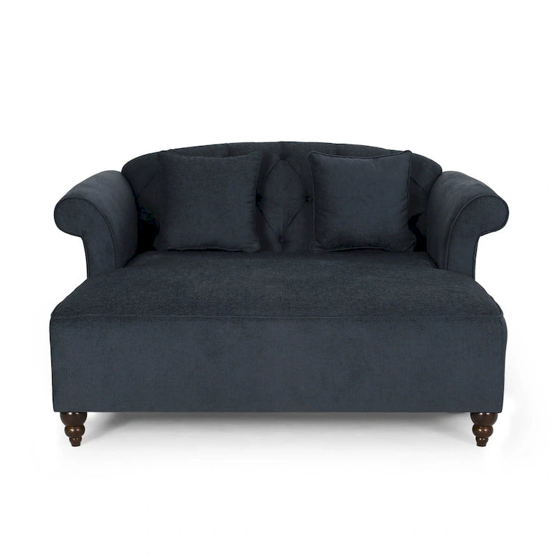 66-Inch Upholstered Loveseat Chaise Lounge Chair with Birch Legs