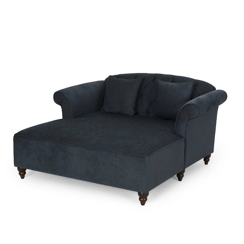 66-Inch Upholstered Loveseat Chaise Lounge Chair with Birch Legs