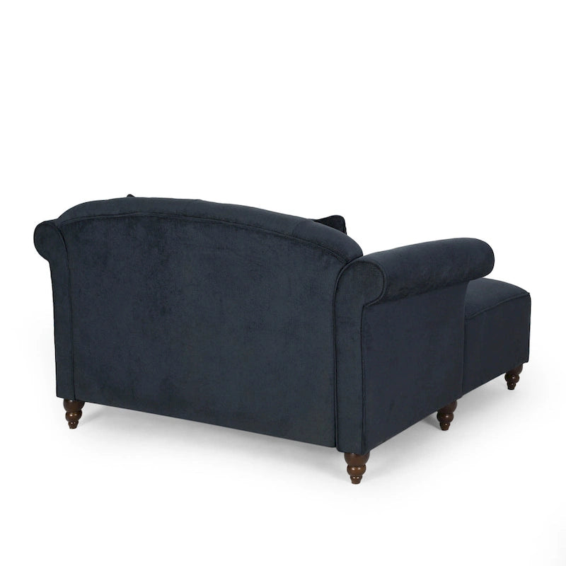 66-Inch Upholstered Loveseat Chaise Lounge Chair with Birch Legs