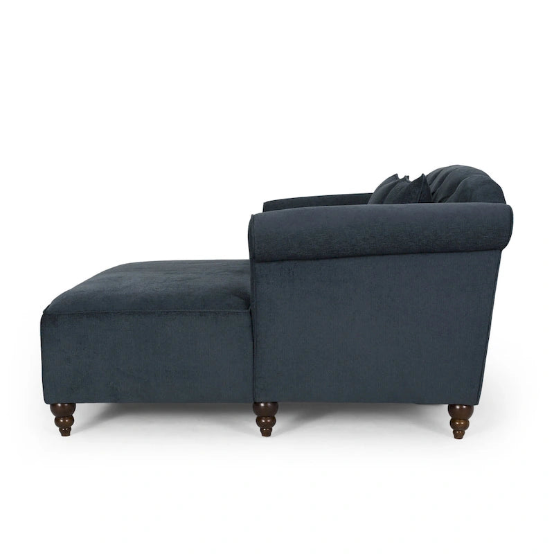 66-Inch Upholstered Loveseat Chaise Lounge Chair with Birch Legs
