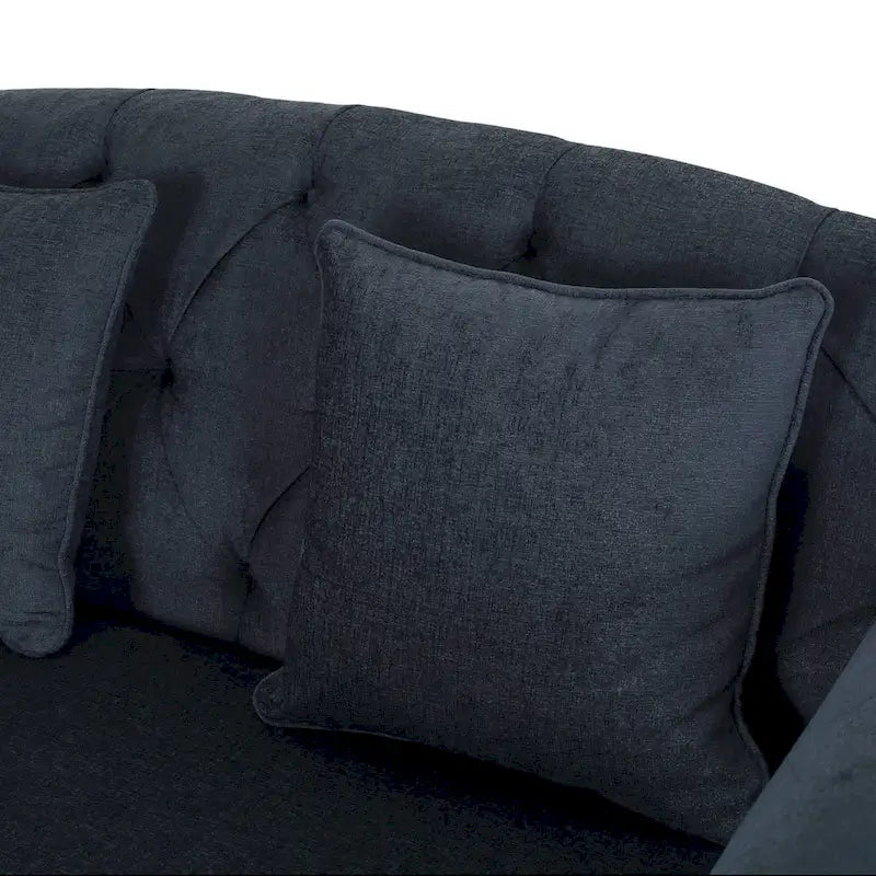 66-Inch Upholstered Loveseat Chaise Lounge Chair with Birch Legs