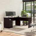 60W L-Desk with Hutch and Drawers