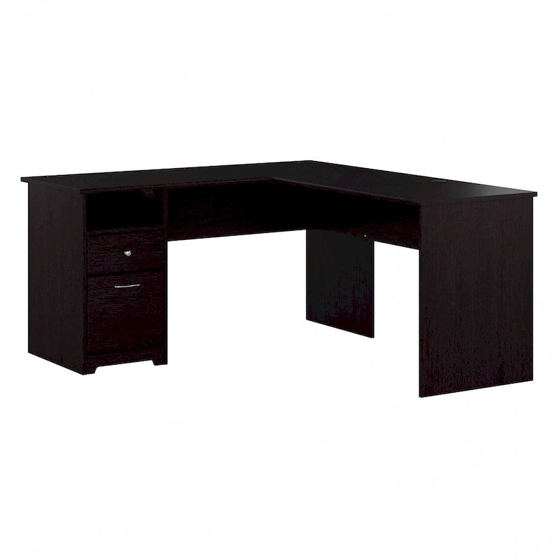 60W L-Desk with Hutch and Drawers