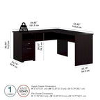 60W L-Desk with Hutch and Drawers