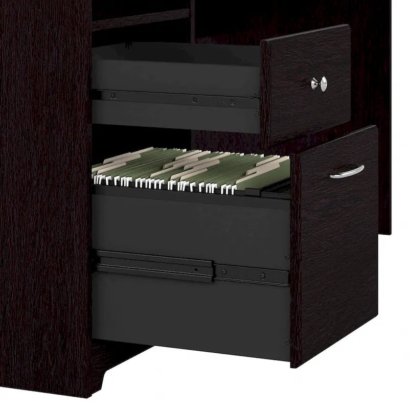 60W L-Desk with Hutch and Drawers