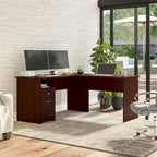 60W L-Desk with Hutch and Drawers