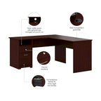 60W L-Desk with Hutch and Drawers