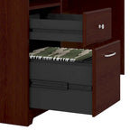 60W L-Desk with Hutch and Drawers