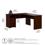 60W L-Desk with Hutch and Drawers