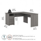 60W L-Desk with Hutch and Drawers