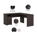 60W L-Desk with Hutch and Drawers