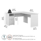 60W L-Desk with Hutch and Drawers