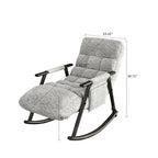 Modern Classic Fabric Upholstered Rocking Chair with Storage Pocket