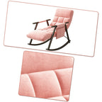 Modern Classic Fabric Upholstered Rocking Chair with Storage Pocket