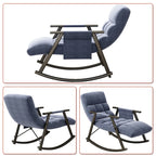 Modern Classic Fabric Upholstered Rocking Chair with Storage Pocket