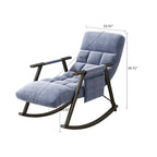 Modern Classic Fabric Upholstered Rocking Chair with Storage Pocket