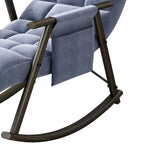 Modern Classic Fabric Upholstered Rocking Chair with Storage Pocket