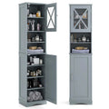 67-Inch Tall Freestanding Bathroom Storage Cabinet with 5 Adjustable Shelves