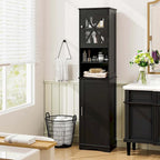 67-Inch Tall Freestanding Bathroom Storage Cabinet with 5 Adjustable Shelves