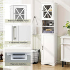 67-Inch Tall Freestanding Bathroom Storage Cabinet with 5 Adjustable Shelves