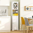 67-Inch Tall Freestanding Bathroom Storage Cabinet with 5 Adjustable Shelves