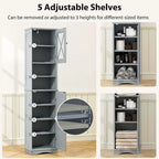 67-Inch Tall Freestanding Bathroom Storage Cabinet with 5 Adjustable Shelves