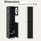 67-Inch Tall Freestanding Bathroom Storage Cabinet with 5 Adjustable Shelves