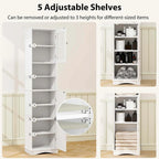 67-Inch Tall Freestanding Bathroom Storage Cabinet with 5 Adjustable Shelves