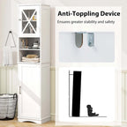 67-Inch Tall Freestanding Bathroom Storage Cabinet with 5 Adjustable Shelves
