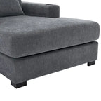 Oversized Chaise Lounger Modern Sofa Couch with Pillows, Charge Station & Cup Holders
