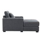 Oversized Chaise Lounger Modern Sofa Couch with Pillows, Charge Station & Cup Holders