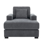 Oversized Chaise Lounger Modern Sofa Couch with Pillows, Charge Station & Cup Holders