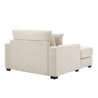 Oversized Chaise Lounger Modern Sofa Couch with Pillows, Charge Station & Cup Holders