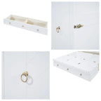Queen Size Wood Murphy Bed with Drawer and Integrated Charging Hub
