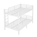 Metal Twin XL over Twin XL Bunk Bed for Teens and Adults,Space-Saving/Noise Reduced/No Box Spring Needed,White