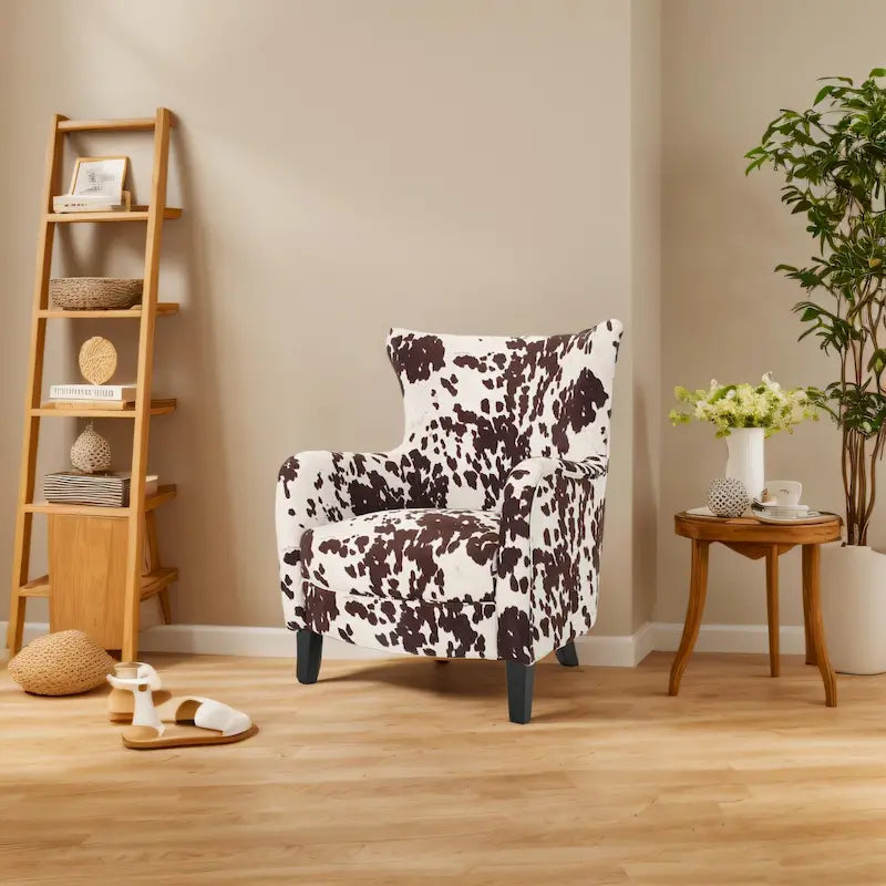 Modern Retro 30.25 High Back Upholstered Arm Chair with Wood Legs for Living Room