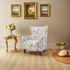 Modern Retro 30.25 High Back Upholstered Arm Chair with Wood Legs for Living Room