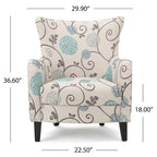 Modern Retro 30.25 High Back Upholstered Arm Chair with Wood Legs for Living Room