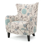 Modern Retro 30.25 High Back Upholstered Arm Chair with Wood Legs for Living Room
