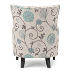 Modern Retro 30.25 High Back Upholstered Arm Chair with Wood Legs for Living Room