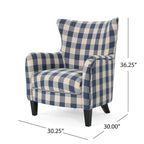 Modern Retro 30.25 High Back Upholstered Arm Chair with Wood Legs for Living Room