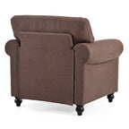 Brown Modern 37.4 Upholstered Accent Chair with Solid Wood Frame and Nailheads for Living Room