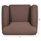 Brown Modern 37.4 Upholstered Accent Chair with Solid Wood Frame and Nailheads for Living Room