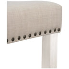 Antique White 24-Inch Upholstered Polyester Saddle Counter Stool