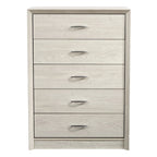 Mid-Century Modern 5-Drawer Tall Dresser with Clean Curves