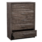 Mid-Century Modern 5-Drawer Tall Dresser with Clean Curves