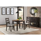 Black and Walnut Round Drop Leaf Dining Table