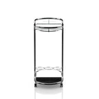 Modern Chrome Frame Glass Top Serving Cart with Casters