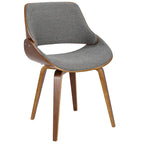 Mid-Century Modern Upholstered Dining Accent Chair with Bentwood Back
